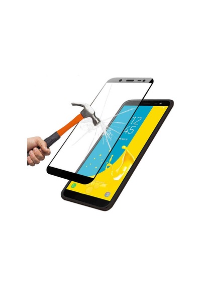 Galaxy J6 Zore Kenarları Kırılmaya Dayanıklı Cam Ekran Koruyucu