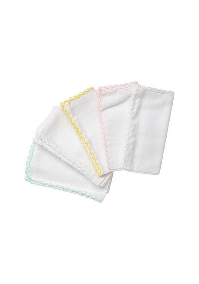 Andywawa Bebek Ağız Mendili 5 Parça 25x25 Cm Ac23781 Beyaz