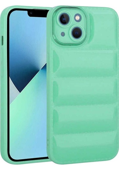 Apple Uyumlu iPhone 14 Plus Kılıf Kamera Korumalı Parlak Airbag'li Zore Galya Kapak Su Yeşil
