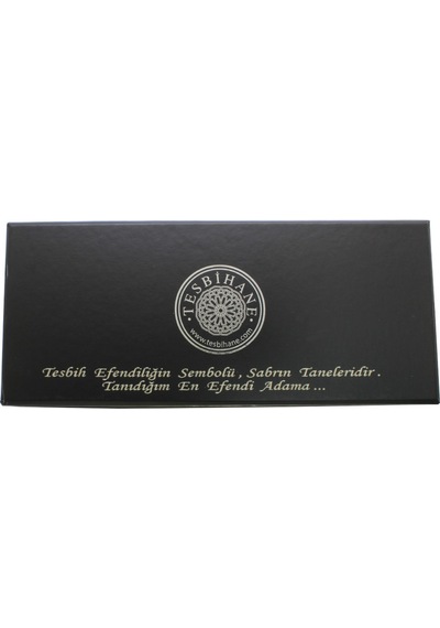 Özel Mesaj Yazılı Siyah Renk Özel Tesbih Kesim Hediye Tesbih Kutusu M-5