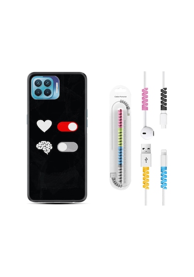 Oppo Reno 4 Lite Kılıf Kablo Koruyuculu Love Brain 1722
