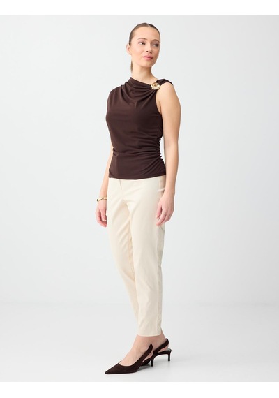 Jimmy Key Taş Yüksek Bel Normal Paça Dokuma Gabardin Pantolon 6sw185520928