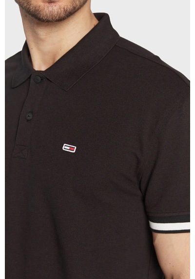 Tommy Hilfiger Tommy Jeans Erkek Polo T Shirt DM0DM15751 BDS SİYAH Siyah