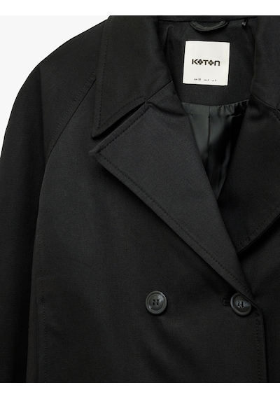 Koton Pamuklu Uzun Kollu Düğmeli Cepli Kruvaze Kısa Gabardin Trençkot Siyah 6sak00041ew Siyah Koton Pamuklu Uzun Kollu Düğmeli Cepli Kruvaze Kısa Gabardin Trençkot Siyah 6sak00041ew Siyah
