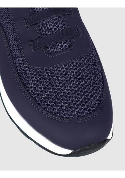 Cabani Lacivert Örgü Dokulu Konfor Sneaker Siyah - Neon Yeşil