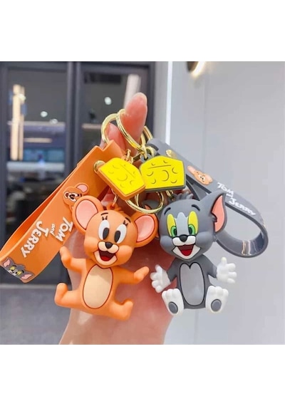 Tom And Jerry Ikili Silikon Anahtarlık Ve Çanta Aksesuar Seti