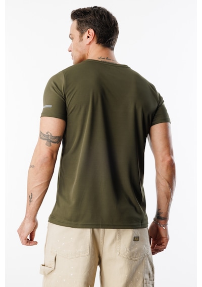 Genius Store Erkek Nem Emici Hızlı Kuruma Atletik Teknik Performans Spor T-shirt Drıfıt-kısakolnew Haki