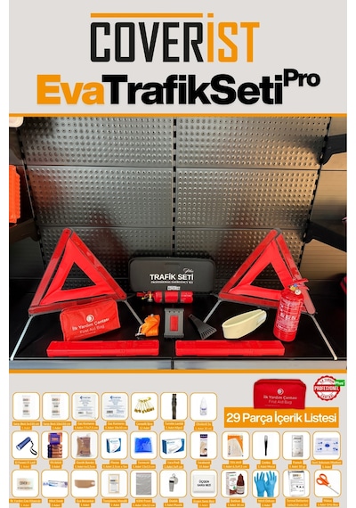 Eva Trafik Seti Plus - 1 Kg Yangın Tüpü - 4 Yıllık - Siyah - Gold Paket