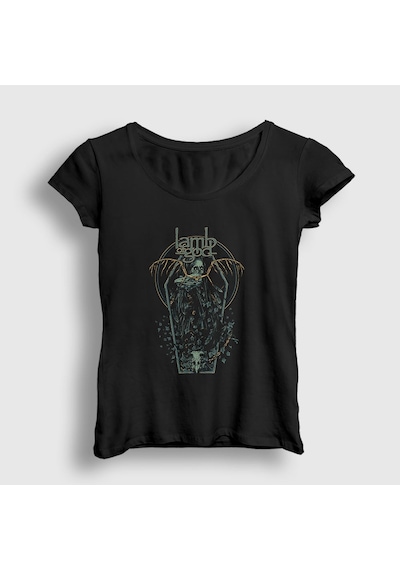 Presmono Kadın Coffin Lamb Of God T-shirt Siyah