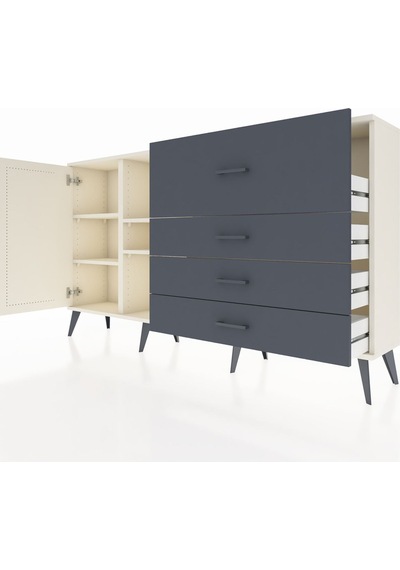 Arges Konsol 4 Raflı 4 Çekmeceli Tek Kapaklı 176x30x99 Aytaşı-aytaşı/antrasit Aytası/antrasıt - Aytası Arges Konsol 4 Raflı 4 Çekmeceli Tek Kapaklı 176x30x99 Aytaşı-aytaşı/antrasit Aytası/antrasıt - Aytası