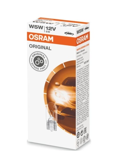 Osram 12v T10 W5w Dipsiz Park Gösterge Ampulü 10adet  2825