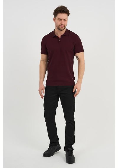 Alexander Gardi Alexandergardı Polo Yaka Düğmeli Triko T-shirt 50024 Bordo