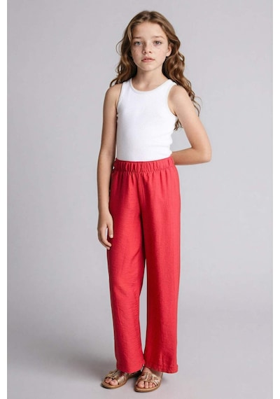 Defacto Straıght Wıde Krinkıl Pantolon Kız Çocuk G0612a826sppn680 Pembe-pn680