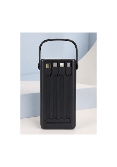 Astraltech Yüksek Kapasiteli 50.000 Mah Powerbank 22,5 W Hızlı Şarj 4 Dahili Kablo Led Aydınlatma Çok Renkli