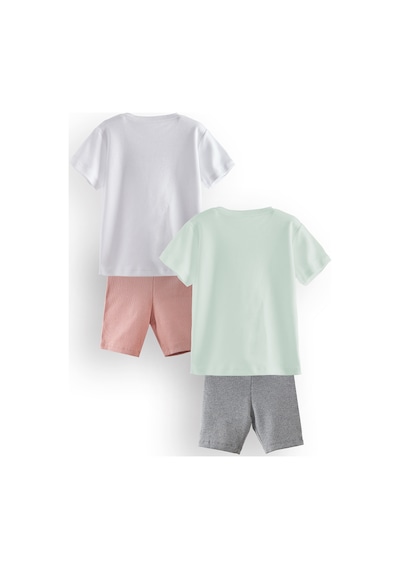 Denokids Çiçekler Kız Çocuk 2'li Pijama Takım Renklı Çok Renkli