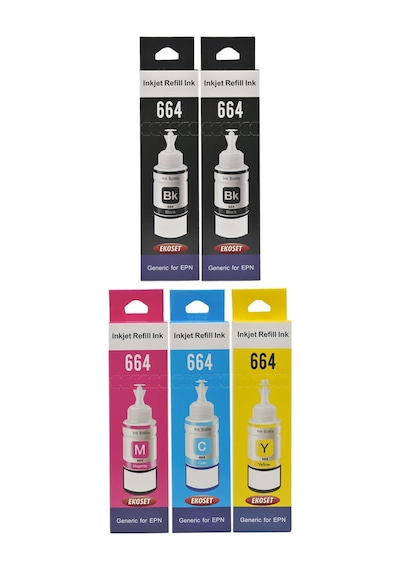 Ekoset Epson L1300 L3050 Renkli Uyumlu Mürekkep 70 ML 5 Adet