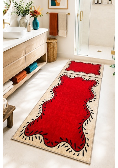 Orchat Orange 60x100 50x60 Kaydırmaz Tabanlı 2'li Banyo Paspas Seti Takımı 2li