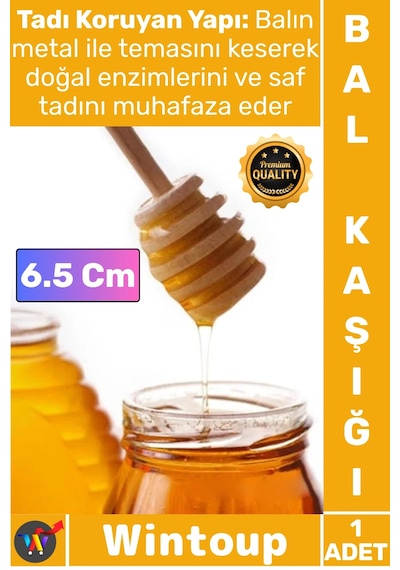 Balkaşığı 6.5 Cm Mini Boy Doğal Kanallı Damlatmaz Ekolojik Sağlıklı Mutfak Gereci Ahşap Bal Kaşığı