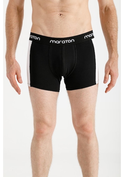 Maraton Sportswear Ekstra Slim Erkek Düz Paça Basic Siyah-Siyah Boxer 20395-Siyah-Siyah Siyah - Siyah