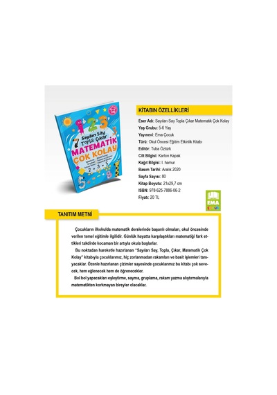 Matematik Çok Kolay Sayıları Say Topla Çıkar Okul Öncesi Eğitim