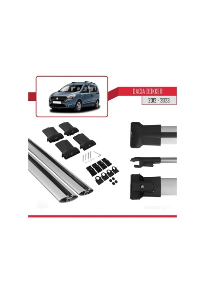 Accessorypart Dacia Dokker 2012 Ve Sonrası İle Uyumlu Fly Model Ara Atkı Tavan Barı Gri