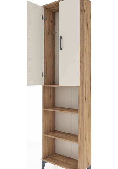 Arges Dolap 3 Raflı 2 Kapaklı Tek Askılı 60x30x221 Çam-aytaşı Atlas Çam