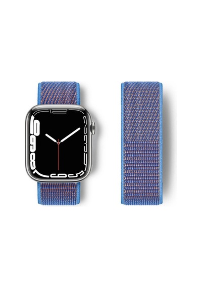 Zenviya21 Apple Watch Uyumlu 42mm Hasırlı Cırtcırtlı Kordon - Mor Zenya785