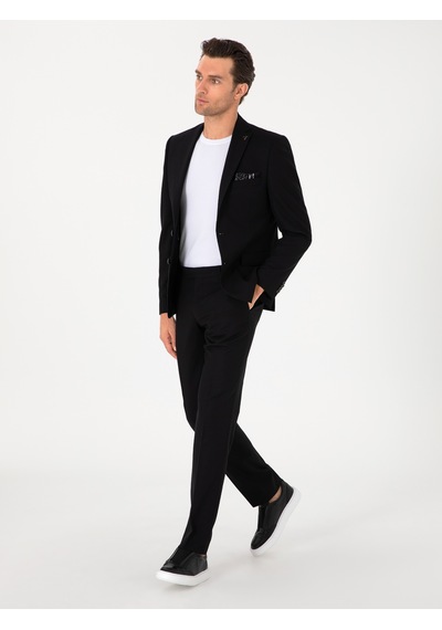 Cacharel Siyah Slim Fit Yün Karışımlı Klasik Kumaş Pantolon Cacharel Siyah Slim Fit Yün Karışımlı Klasik Kumaş Pantolon