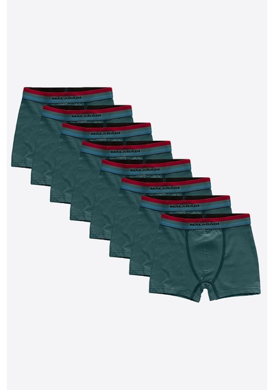 Malabadi Erkek Çocuk Yeşil 8 Li Paket Pamuk Elastan Boxer 208