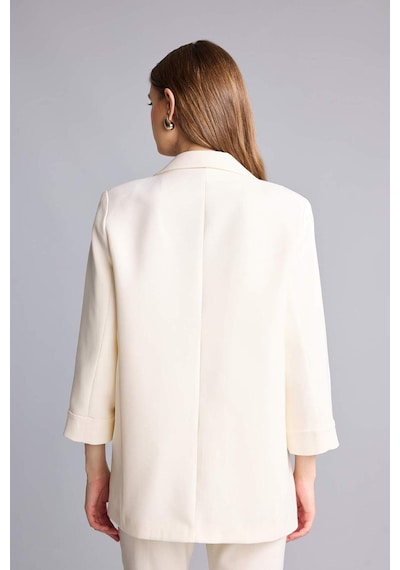 Defacto Oversıze Basic Blazer Beyaz Ceket C3215ax26auwt34 Beyaz-wt34