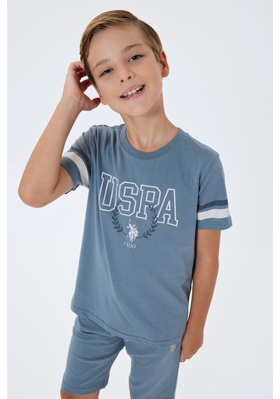 U.s. Polo Assn. Erkek Çocuk Gri Bermuda Takım Us2409-c-v1 Gri