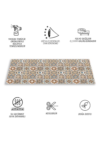 Kendinden Yapışkanlı Fayans Kaplama Pvc Karo Fas 019 Desen 60x120 Cm 7 Adet 5 M2