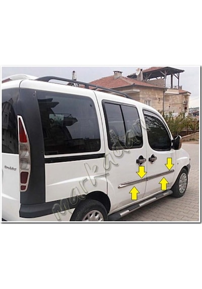 Fiat Doblo Krom Yan Kapı Çıtası 2000-2006 4 Parça Paslanmaz  Çelik