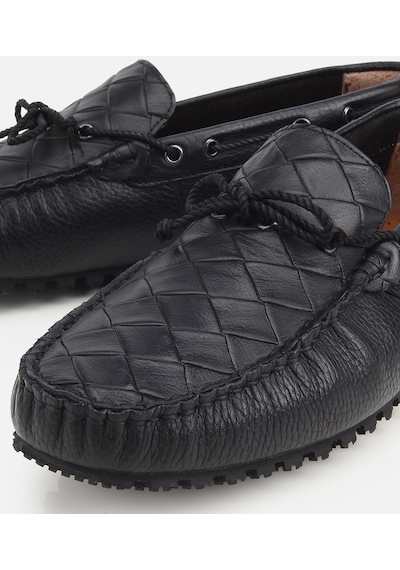 Hotiç Erkek Deri Siyah Kroko Detaylı Günlük Loafer Hotiç Erkek Deri Siyah Kroko Detaylı Günlük Loafer