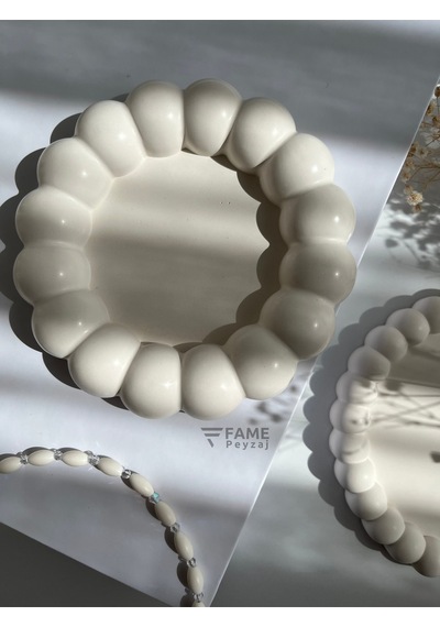 Bernami Biblo Pinterest 2'li Bubble Tabak Seti Verniksiz Dekoratif Mum Ve Takı Tabağı, Sunum Tabağı Ve Tepsisi