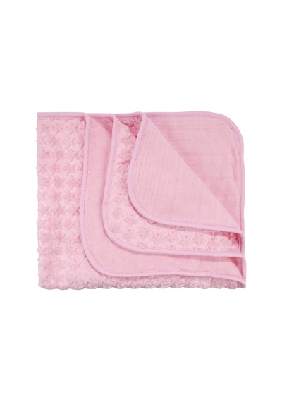 Pembe Yıldız Kabartmalı Kalın Peluş Battaniye 100 120 Cm Çok Renkli