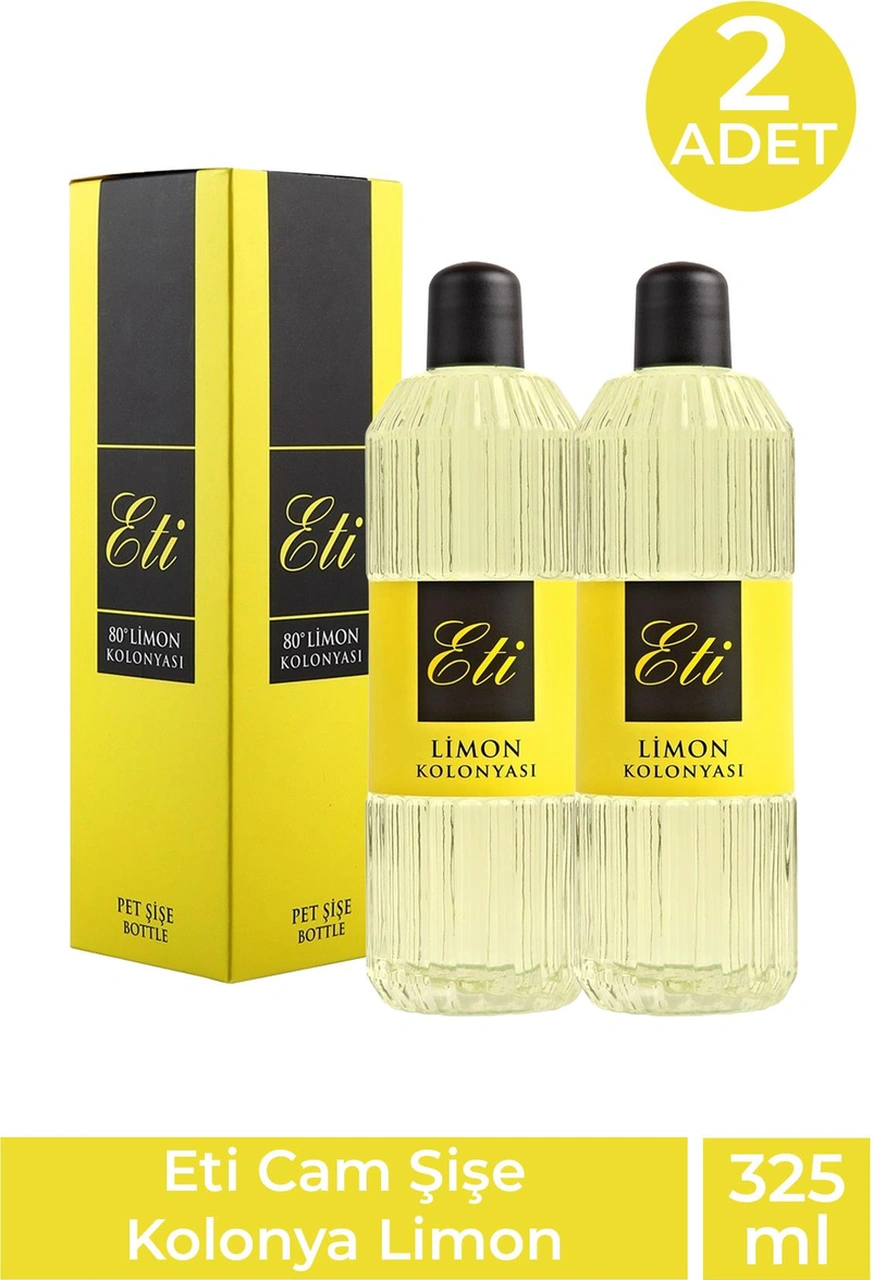 Eti Cam Şişe Kolonya Limon 325 Ml 2 Adet