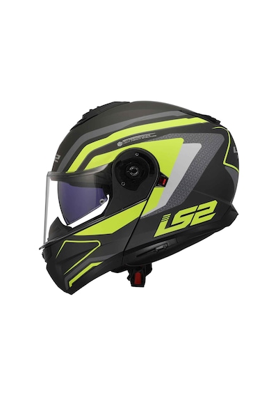 Ls2 Strobe 2 Phantom Çene Açılır Kask Mat Titanyum - Sarı