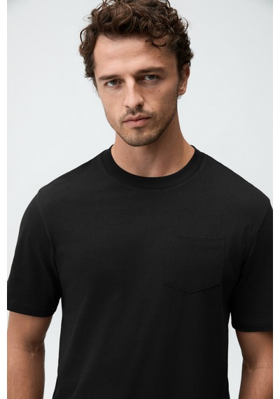 Grimelange Pasco Erkek Cepli Kısa Kollu Siyah T-shirt