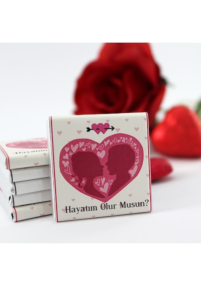 Dark Brown Sevgiliye Özel Karışık Resimli Hediyelik Çikolata 48 Adet