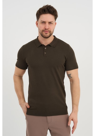 Alexander Gardi Alexandergardı Polo Yaka Düğmeli Triko T-shirt 50024 Haki