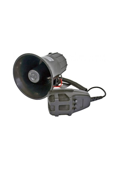 Carub 12v Oto Siren Megafon Seti 3 Sesli Mikrofonlu 40w Üniversal Siyah Elektronik Araç Sireni Anons İkaz Sistemi