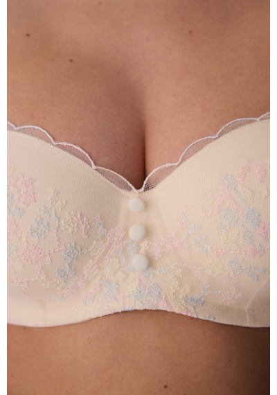 Penti Bej Lotus Straplez Broderie Balenli Sütyen
