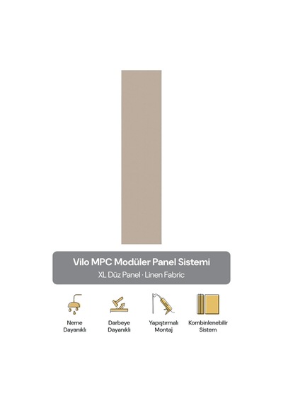 Vilo Mpc Xl Düz Duvar Paneli Linen Fabric 265cm Yapıştırmalı Montaj - Neme Ve Darbeye Dayanıklı