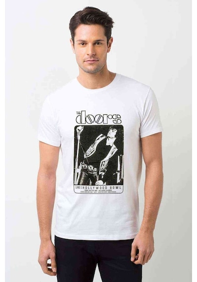 The Doors Live Hollywood Bowl Baskılı Beyaz Erkek Tshirt