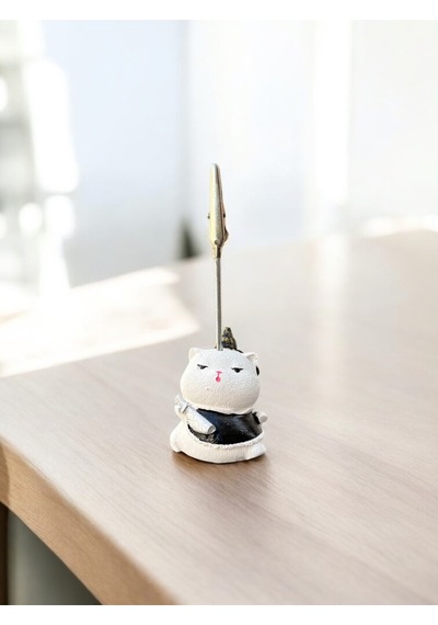 Tekli Japonya Şans Kedileri Kawaii Fotoğraf Ve Not Tutucu - Ofis Masa Not Tutacağı Siyah Kıyafetli