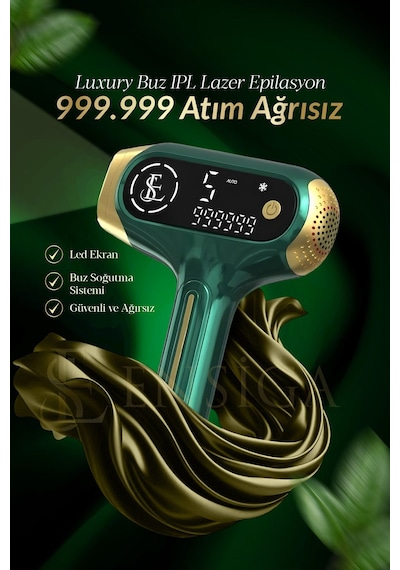 Kuvars Lamba Buz Ipl Lazer Epilasyon 999.999 Atım z Vücut Yüz Cihazı Çok Fonksiyonlu Otomatik Yeşil