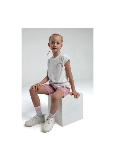 Rolypoly Kız Çocuk Beyaz Bermuda Takım 5274-47651 Beyaz