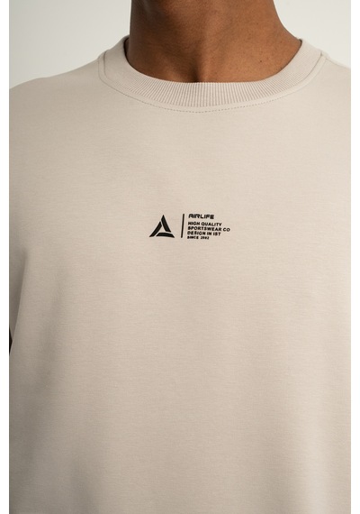 Airlife Sports Club Sz 3 Erkek Sıfır Yakalı Sweatshirt Taş