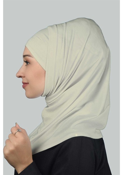 Altobeh İkili Set Pratik Eşarp Hazır Türban ve Hijab Tesettür Bonesi - Krem